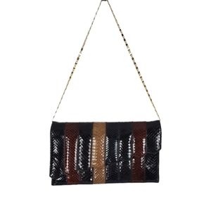 Vintage Mello Narry NY MultiSnake Leather Flap Bag